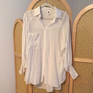 Tunic style button down shirt